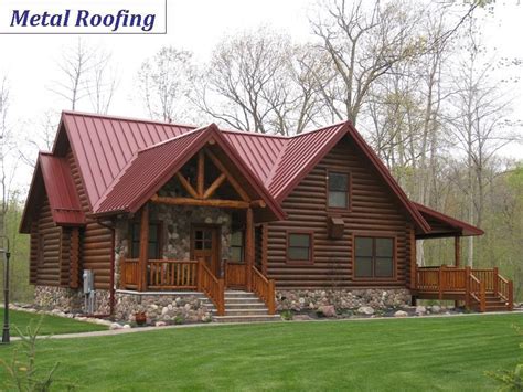 Rustic Exterior Home with a Metal Roof Ideas 